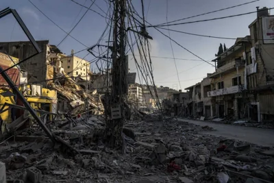 A view of damage after an Israeli attack on Nabatiah, Lebanon