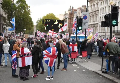 Supporters during a Pro-UK rally