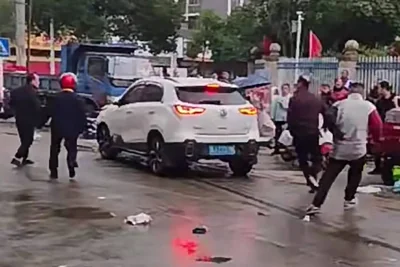 Multiple children injured in car crash at central China school