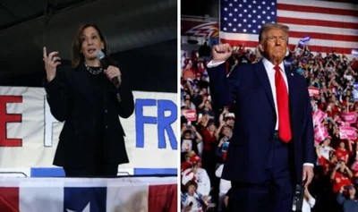 Donald Trump and Kamala Harris