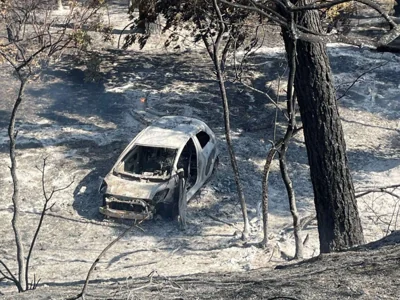 The burning car thought to have sparked California’s Park Fire on July 24 2024