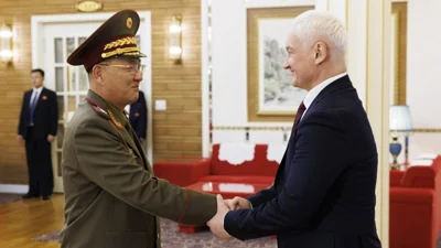 Russian defence minister visits North Korea for talks with military and political leaders