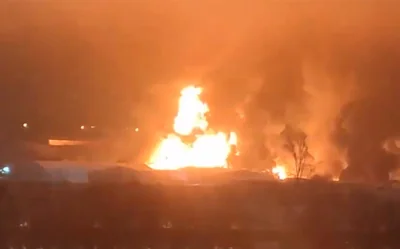 В Гатчине загорелся завод по производству ацетона