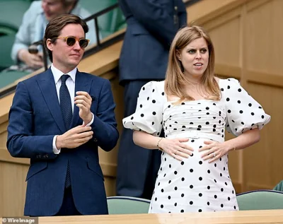 Beatrice is pictured attending Wimbledon in 2021 while pregnant with Sienna