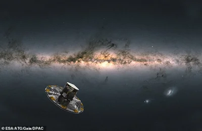 The European Space Agency's Gaia space telescope (depicted here in space) is around 930,000 miles (1.5 million km) away from Earth