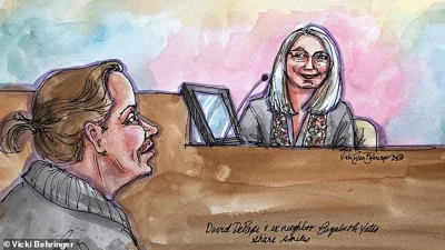 DePape, seen here in a court sketch from his federal trial, spewed conspiracy theories during his second sentencing