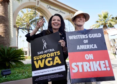 SAG-AFTRA president and The Nanny star Fran Drescher during the writers strike