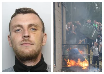 Thomas Birley, 27, pleaded guilty to violent disorder, possessing an offensive weapon in a public place and attempted arson with intent to endanger life