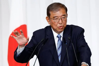 MONDAY BLUES Japan’s Prime Minister Shigeru Ishiba speaks during a press conference at his Liberal Democratic Party’s headquarters in the capital Tokyo on Oct. 28, 2024. AFP PHOTO