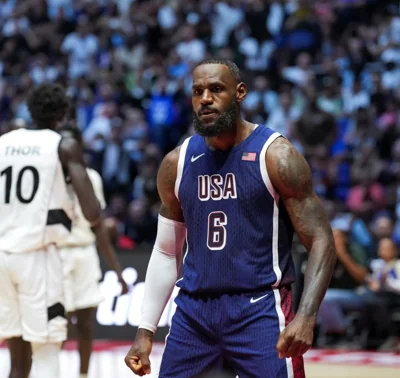 LeBron James in an exhibition game against South Sudan on Saturday.