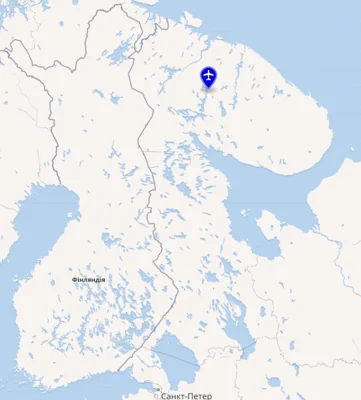 Аэродром "Оленья" (синяя отметка) на карте Викимедиа