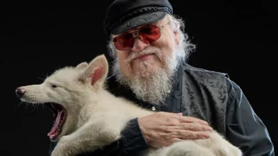 Author George RR Martin got to meet genetically recreated dire wolves thanks to director Peter Jackson