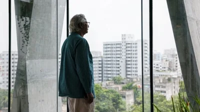 Bangladeshi Nobel Peace Prize winner Dr. Muhammad Yunus looks on as he poses for photo during an interview with Reuters in his office, in Dhaka, Bangladesh, June 4, 2024. (REUTERS/Mohammad Ponir Hossain)