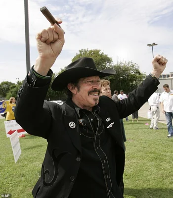 Friedman had ran to be governor of Texas against incumbent Rick Perry in 2006 and despite a colorful campaign came fourth in the race, he is seen here during the race