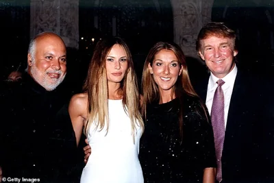 Céline Dion and her husband, René Angélil (pictured with Trump and Melania in 1999), frequently dined at Mar-a-Lago