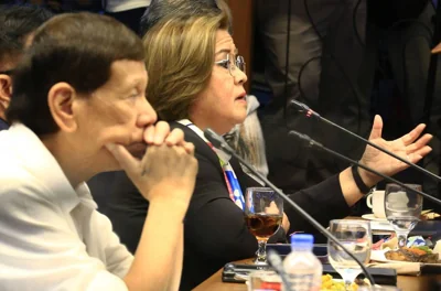 Former president Rodrigo Duterte and former senator Leila de Lima attend the Senate hearing on the war on drugs on Monday, October 28, 2024. PHOTOS BY MIKE ALQUINTO
