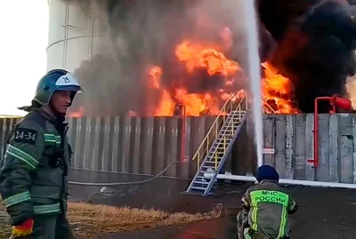 Oil facility fire, Russia, June
