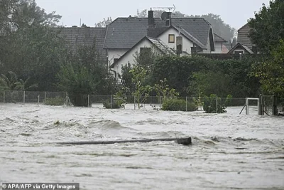 AUSTRIA: A flooded road following heavy rainfall in Neulengbach, in north east Austria