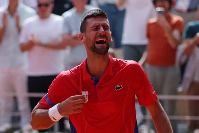 Novak Djokovic in tears after winning Olympic gold