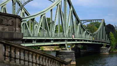 This is a view of the Glienicke Bridge, known as the "Bridge of Spies," in 2020.