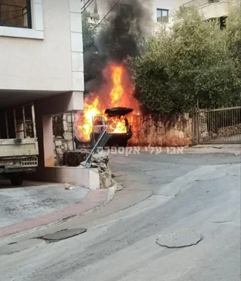 Local media has reports a fire breaking out in a car as a result of a device exploding