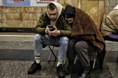 People Hide In The Kyiv Subway During A Russian Missile And Drone Attack 