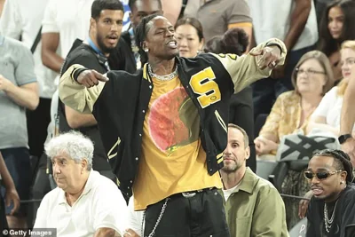 Travis Scott attends the Men's Basketball semifinals game between Team USA and Team Serbia on day thirteen of the Olympic Games Paris 2024