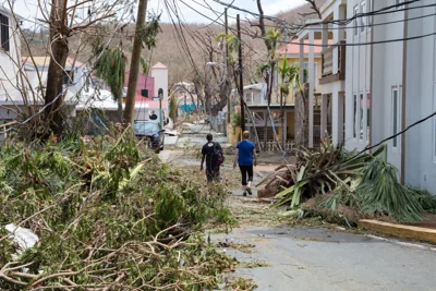 Hurricane Beryl flattened island