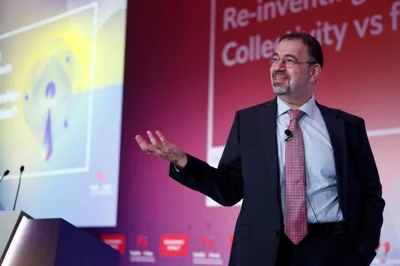 Laureate of the 2024 Nobel Prize for Economic Sciences Daron Acemoglu, an economics professor at the Massachusetts Institute of Technology (MIT), attends the 8th Sustainability Summit for SE Europe and the Mediterranean in Athens,  Oct. 14. Reuters-Yonhap