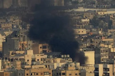 BEIRUT BOMBARDED Smoke rises from the site of Israeli airstrikes on Dahiyeh, in the southern suburbs of Lebanon’s capital Beirut, on Oct. 16, 2024. AP PHOTO