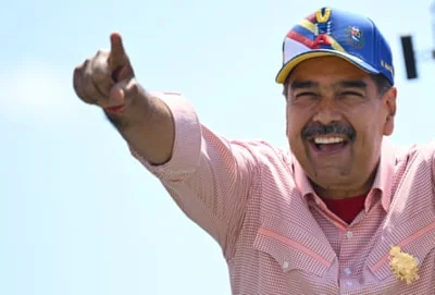 Nicolas Maduro gestures during his campaign closing rally in Maracaibo, Zulia state, Venezuela, on 25 July 2024, ahead of Sunday’s presidential election.