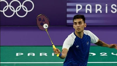 Lakshya Sen is India’s first male shuttler in an Olympic semi-final. (AFP)