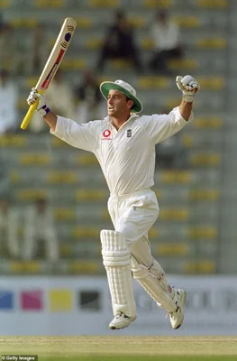 Graham Thorpe of England celebrates his century during the Second Test against Sri Lanka played at the Asgiriya Stadium, in Kandy in 2001 - one of the greatest innings by an Englishman abroad