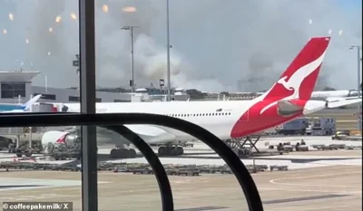 It's understood Qantas flight QF520 had just taken off from Sydney to Brisbane when the fire erupted