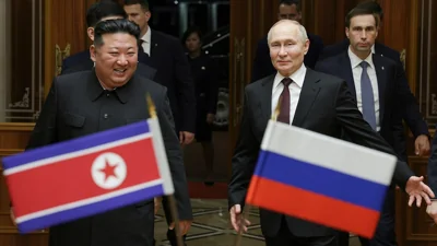 North Koreas leader Kim Jong Un and Russian President Vladimir Putin