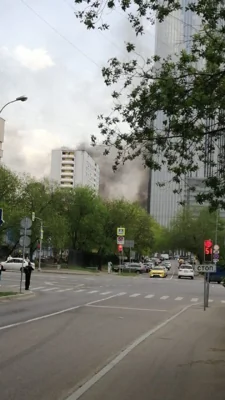 В районе Москва-сити сильный пожар