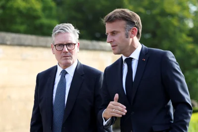 Prime Minister Sir Keir Starmer (left) and President of France Emmanuel Macron are due to meet on Monday in Paris