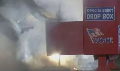 Ballot boxes in the US have been targeted with incendiary devices. 