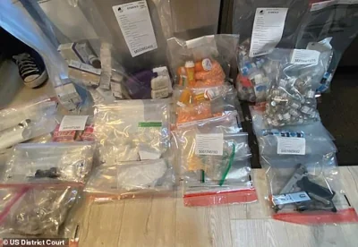 Pictured: The illegal narcotics that were seized from Jasveen Sangha's Hollywood home in March 2024, connected to a raid unrelated to the investigation into Matthew Perry's death