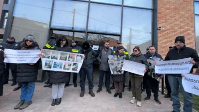 «Защитник режима» — у офиса Народного защитника Грузии прошла акция