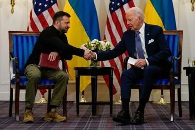 U.S. President Biden holds a bilateral meeting with Ukrainian President Zelenskiy, in Paris