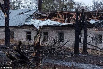 A view shows a site of a Russian missile strike, amid Russia's attack on Ukraine, in Dnipro