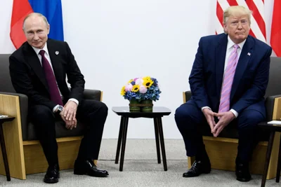 Donald, Trump, meets, Vladimir, Putin, at, G20