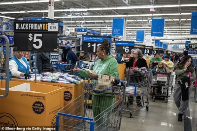 Shoppers at a Walmart store on Black Friday in Secaucus, New Jersey, US, on Friday, Nov. 24, 2023