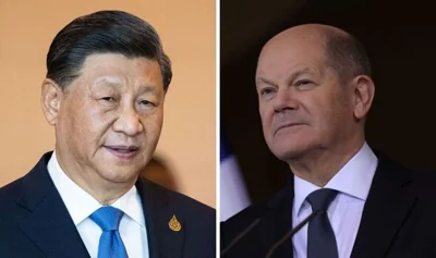 Olaf Scholz and a Xi Jinping