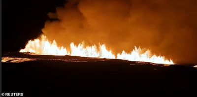 A volcano near Iceland's capital erupted yet again, spewing fountains of lava and smoke