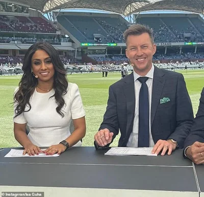 Guha allegedly called Bumrah a 'primate' during a conversation with fellow commentator Brett Lee (pictured) while live on air