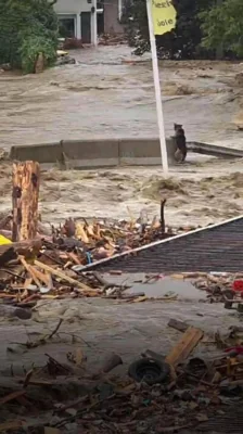 Місто в Польщі пішло під воду після прориву дамби. Фото: соцмережі