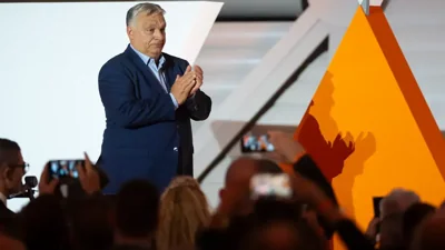 Прем’єр-міністр Угорщини Віктор Орбан в Будапешті після отримання попередніх результатів виборів до Європейського парламенту, 10 червня 2024 року