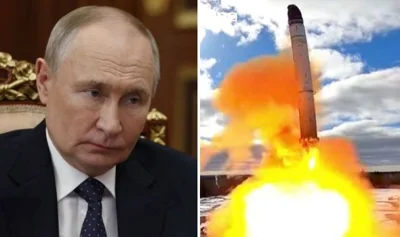 Vladimir Putin and the Sarmat II missile.